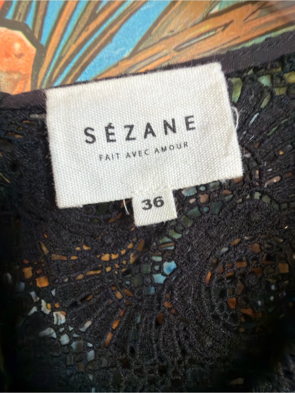 Sezane Black Lace Colette Blouse - FR 36 - Picture 2 of 8